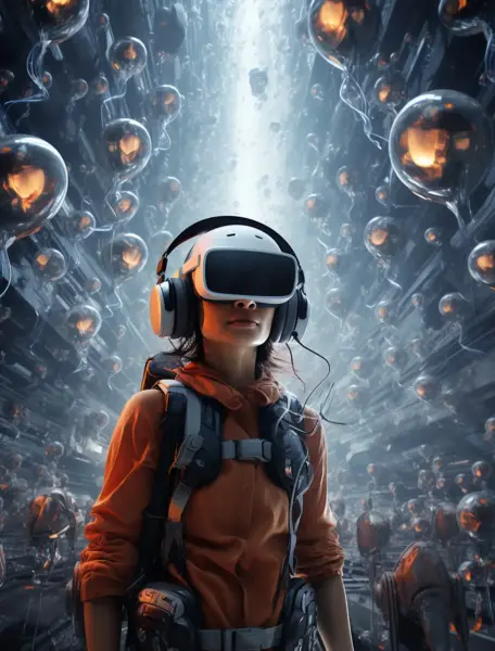 Ia en videojuegos: de npcs a la creación automática de contenidos 2 Persona que usa gafas realidad virtual futuristas jugar