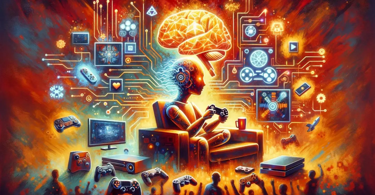 Banners entradas del blog (2) Ilustración de Dall-e para comunicar el papel de la IA en los videojuegos