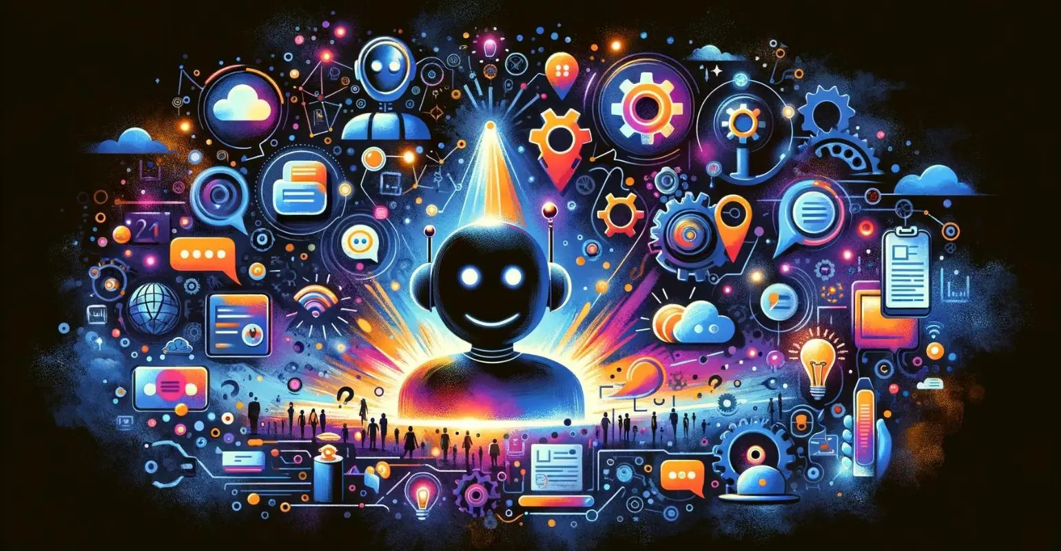 Blog atención al cliente imagen generada por DALLe que representa el potencial transformador de la IA en el campo de la atención al cliente