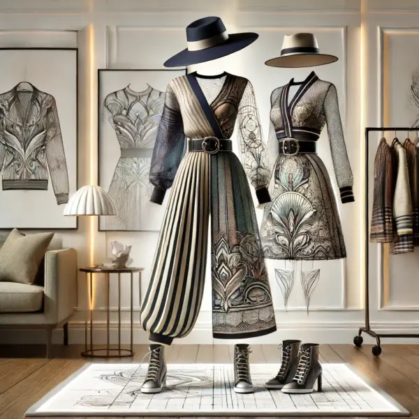 Descubre cómo la inteligencia artificial está revolucionando la creación de imágenes y cambiando el futuro del arte 3 Imagen generada por dall. E que ilustra un estudio de moda y un maniqui en medio de la sala