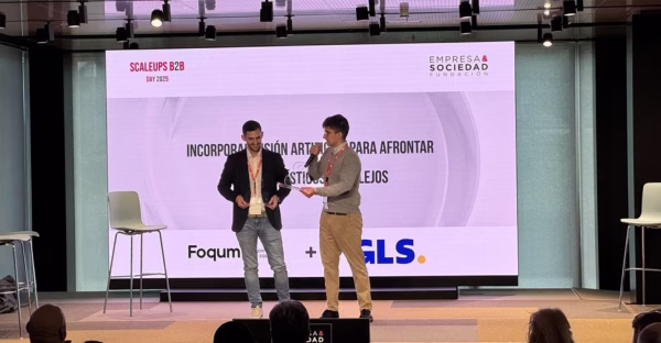 Foqum nominada a los premios scaleup b2b: victoria en la categoría de operaciones con solución para gls spain 3 Palabras de agradecimiento por parte de daniel restrepo en nombre de foqum, al momento de recibir el premio scaleup b2b en la categoría de operaciones